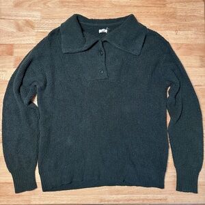 Aerie Forest Green Women's Collared Neck Sweater